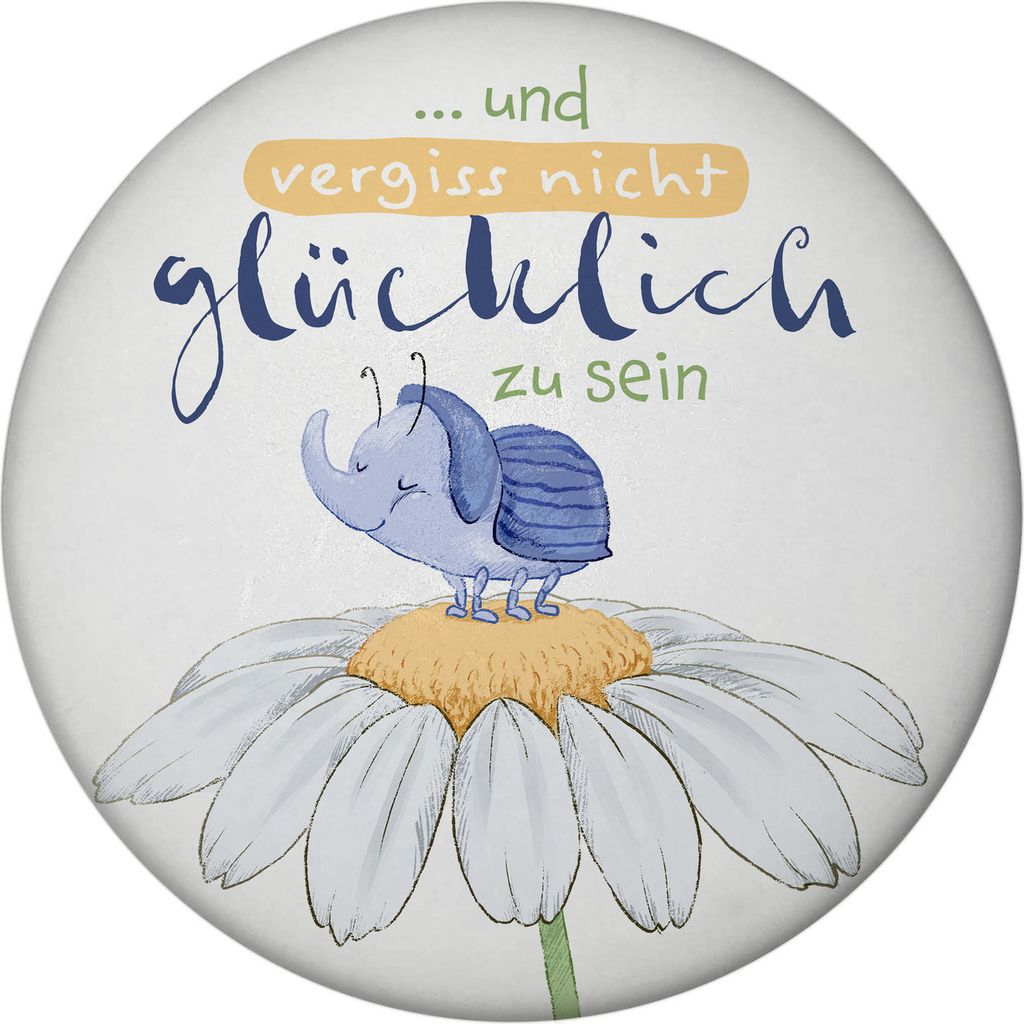 Käfer Magnet rund rund mit Spruch und vergiss nicht Produktbild 