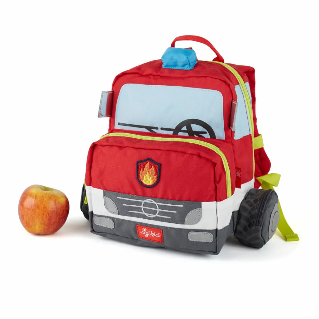 Sac à dos Feuerwehrauto sigikid 25251 - Sac d'école pompier rouge enfant