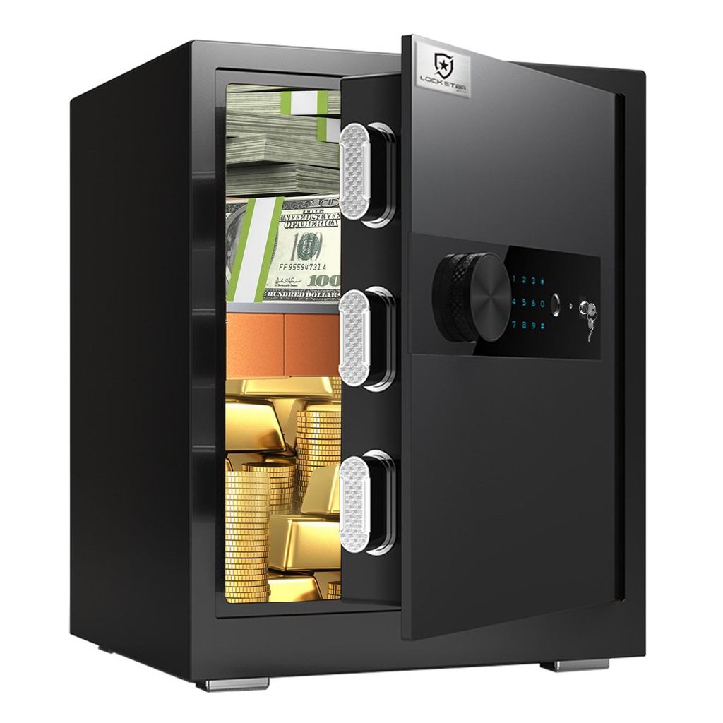 Extralink Lock Star X‐45X, Elektronischer Safe, Mit PIN‐Code und Fingerabdruck