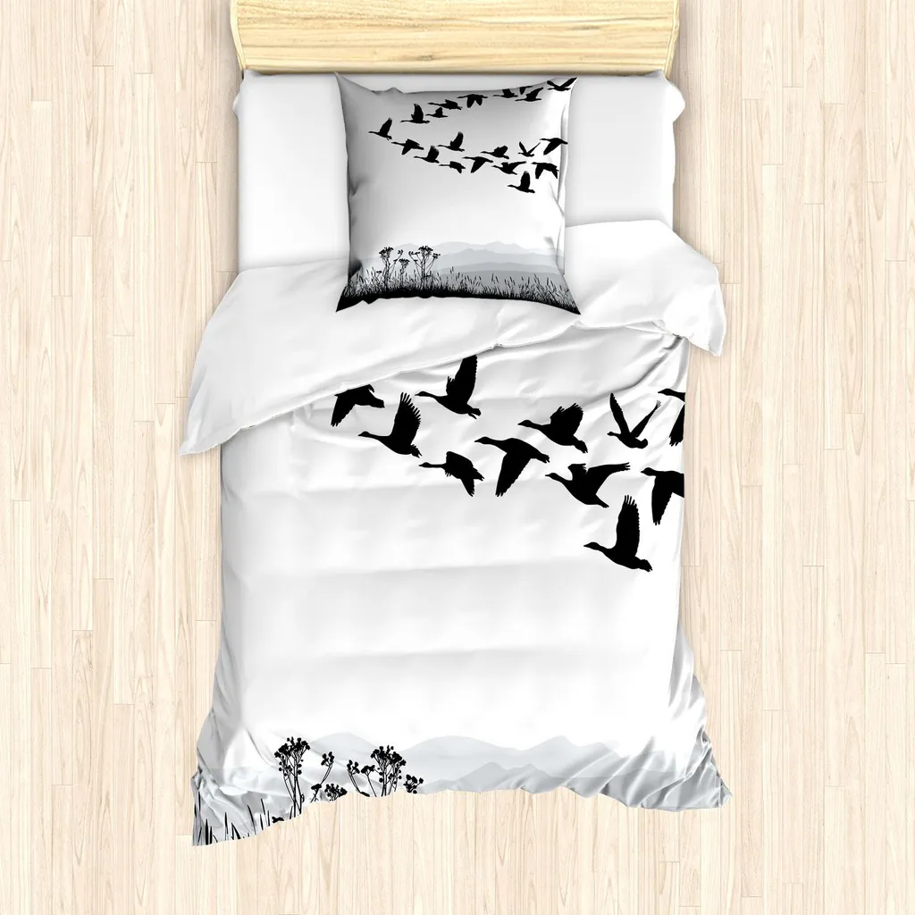 Copripiumino 135x200 ABAKUHAUS Grigio Nero Oche Minimal Design