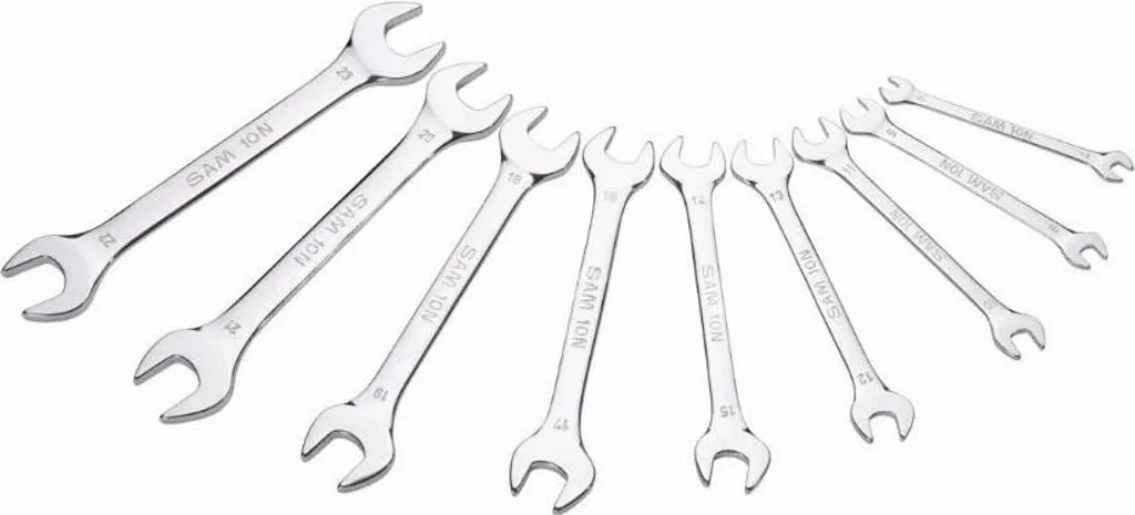 Jeu de clés à fourches SAM 10NJ9P robustes en acier chrome vanadium