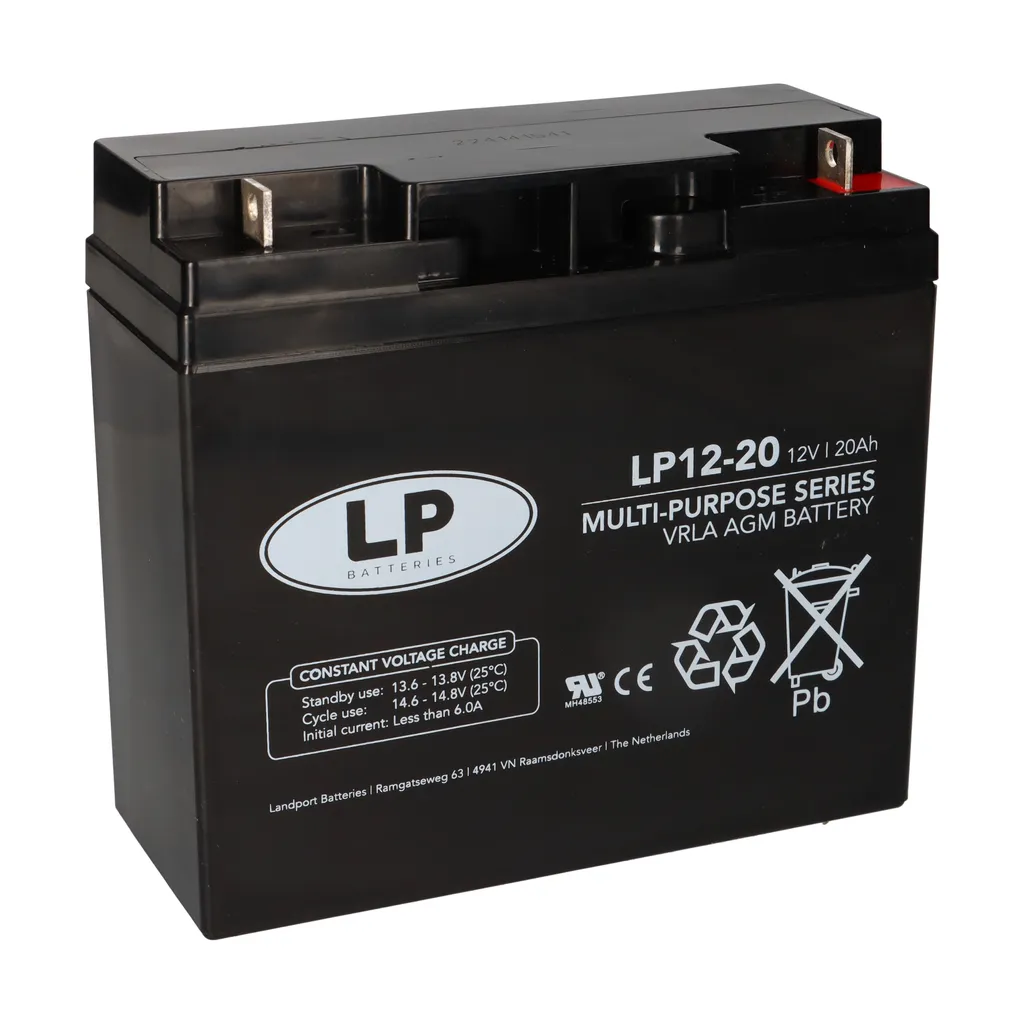 Batterie 12V 20Ah Landport LP12-20 pour Onduleur et Alarme de Sécurité