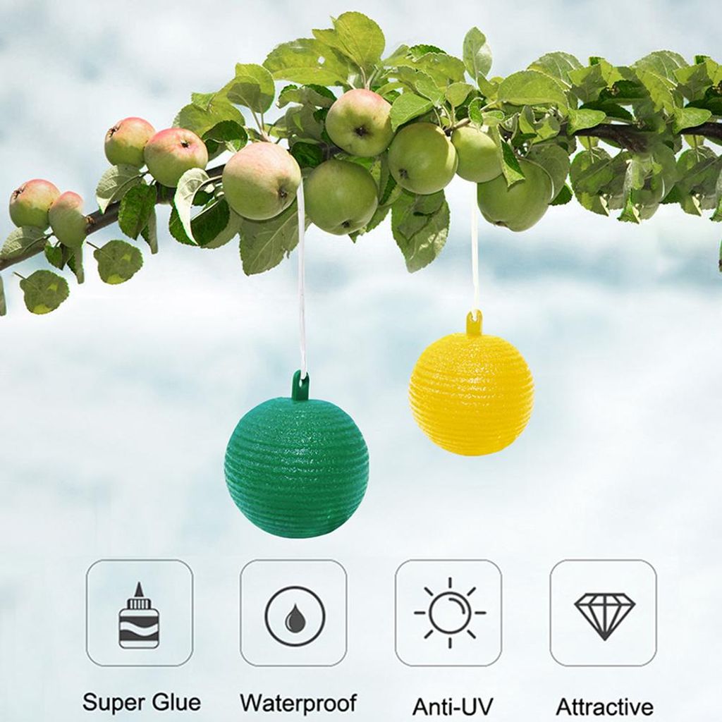 8pcs hängende Fliegenfalle Ball Fruchtfliegenfänger klebrige Falle im Freien Schädlingsfänger für Garten Pflanzen