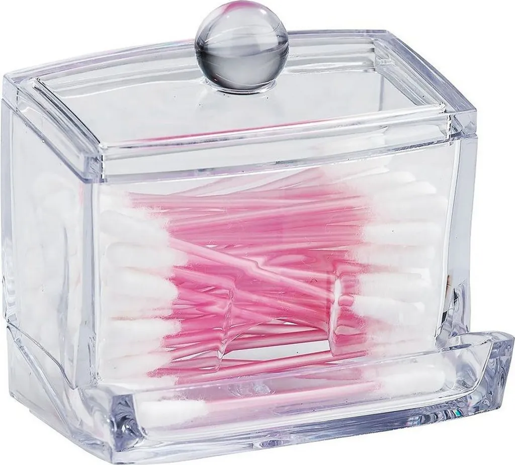 Elegante Dispenser Orion per Cotton Fioc: Design Trasparente