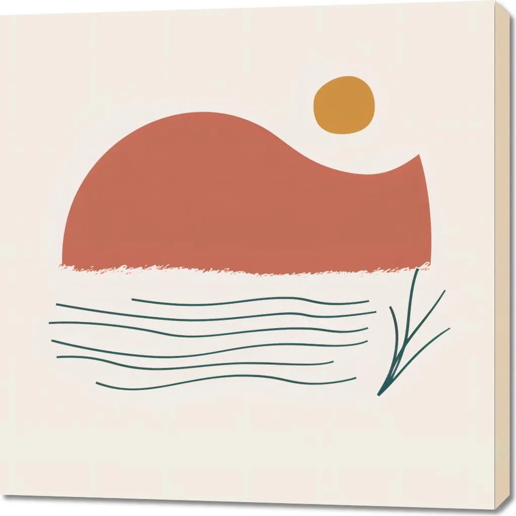 Cadre Mural Sérénade au soleil couchant 90x90 - Ambiance Zen pour Salon