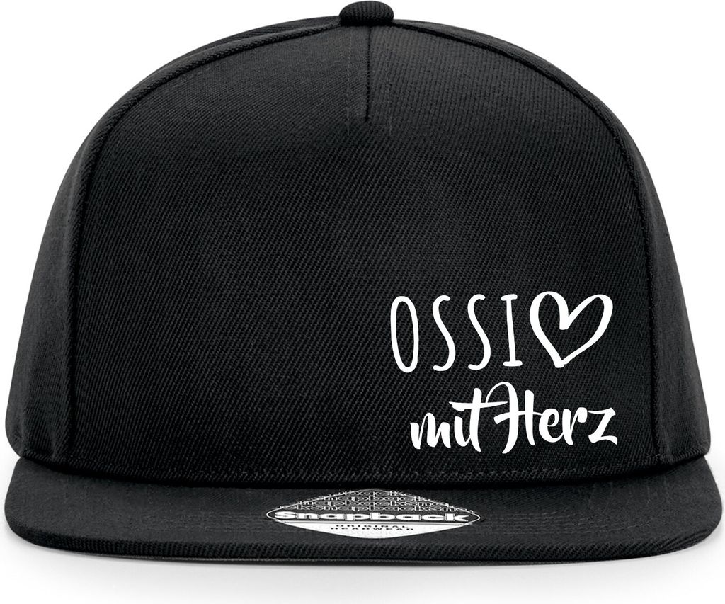 Huuraa Cappy Mütze Ossi mit Herz Black Polyester Snapback Kappe Geschenkidee