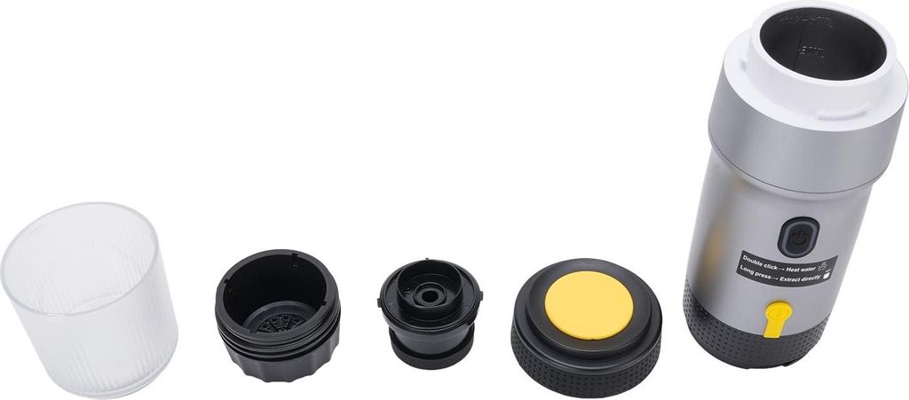 Tragbare Kaffeemaschine 304 Edelstahl Automatische kleine Kapsel fr Autofahrten im Freien Silber