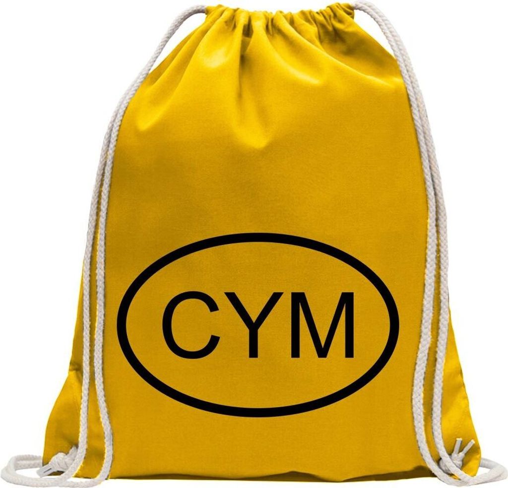 Kiwistar - Turnbeutel - gelb - Wales CYM - Fun Rucksack Sport Beutel Gymsack Baumwolle mit Ziehgurt