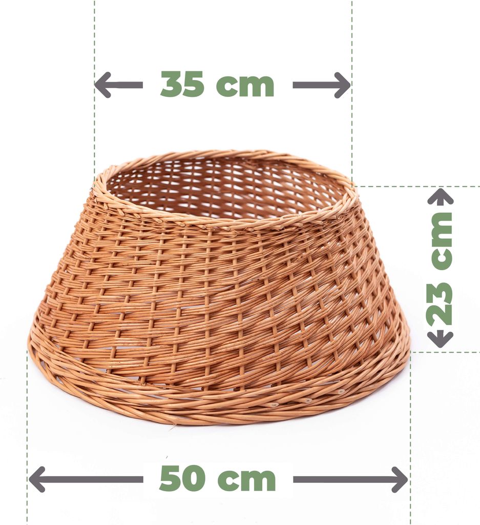 BOGATECO Weidenkorb Weihnachtsbaum 50cm - Natur Weide Handgemacht