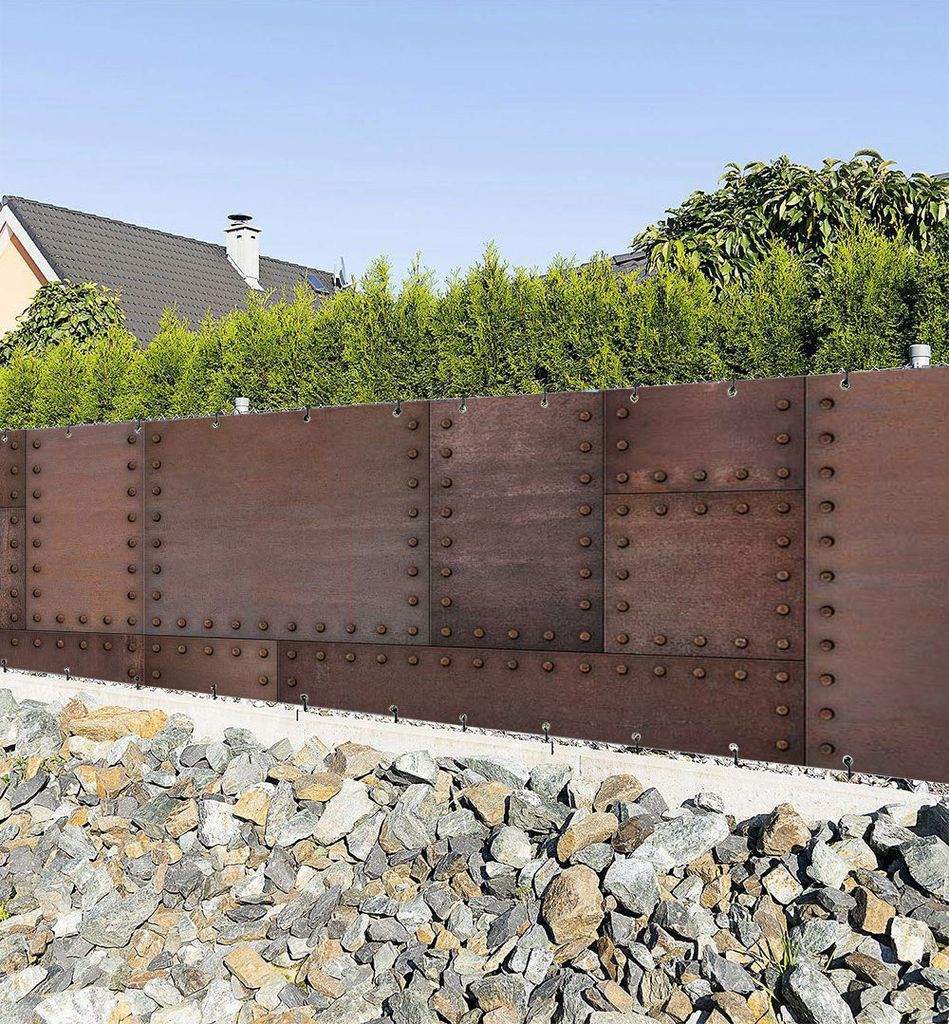 Zaunbanner Rostiger Stahl Sichtschutz Garten Zaun