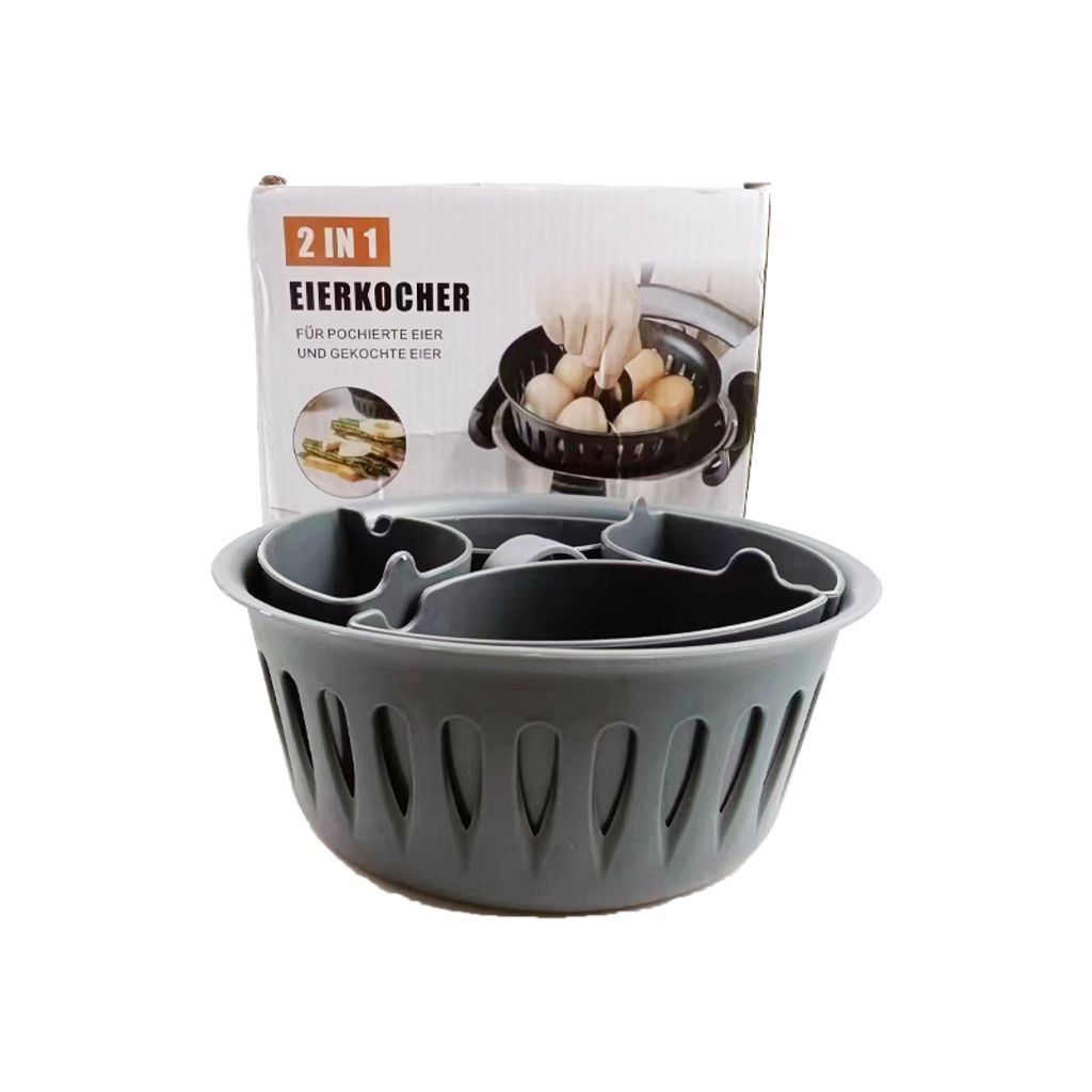 2-in-1 Eierpochiereinsatz ist kompatibel mit Thermomix TM5 TM6 TM31 Küchenmaschinen-Zubehör, geeignet für 4 pochierte Eier und 6 hartgekochte Eier