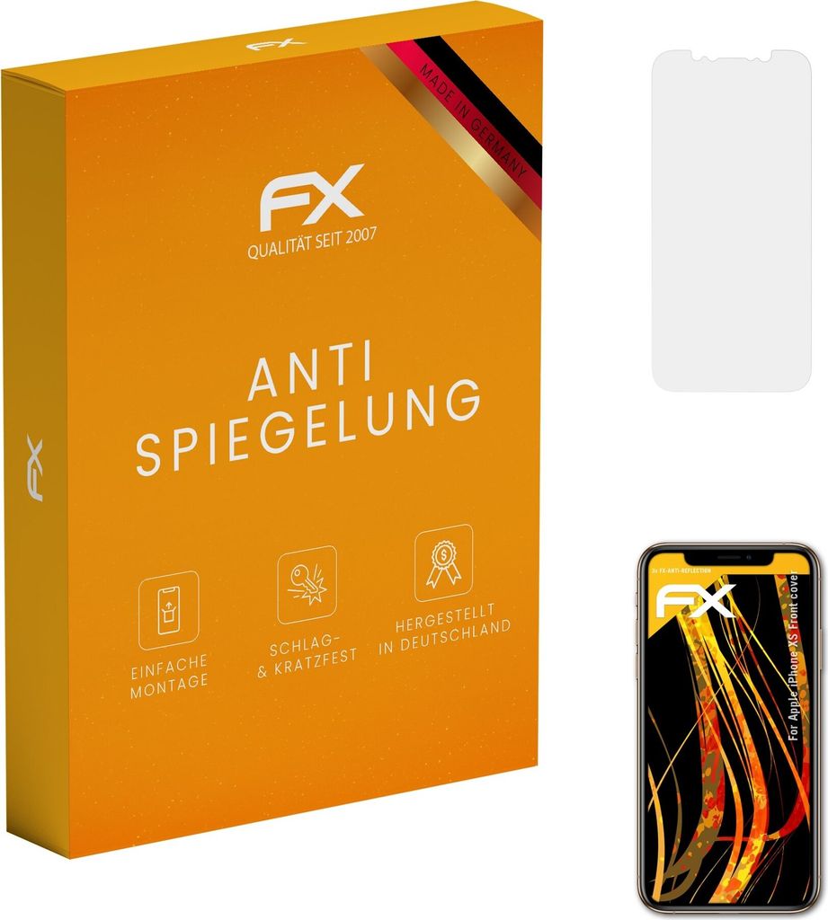 atFoliX 4061186621621, Apple, iPhone XS front cover, Kratzresistent, Transparent, 3 Stück(e)