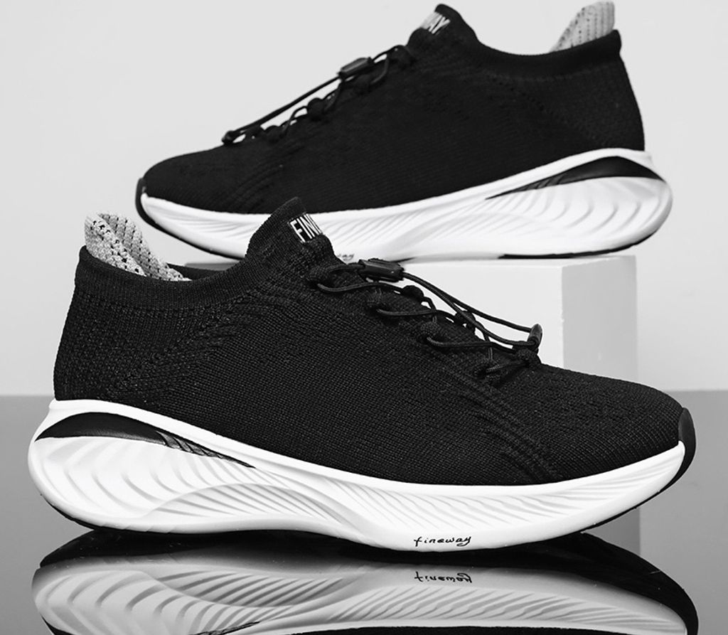 Damen Herren Laufschuhe Turnschuhe Bequeme Sneaker Leichte Fitnessschuhe Straßenlaufschuhe Weich Sportschuhe, schwarz, 39