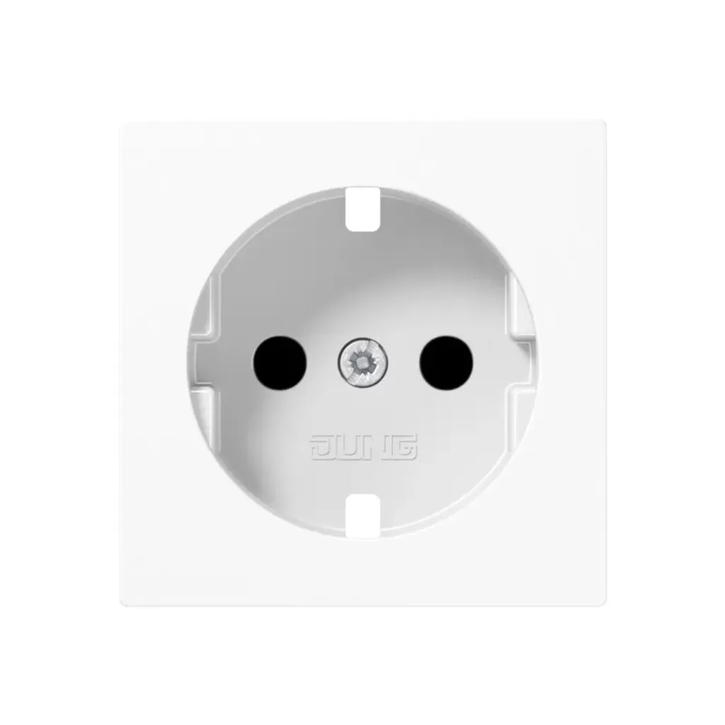 Plaque de recouvrement pour prise Schuko blanche en thermoplastique