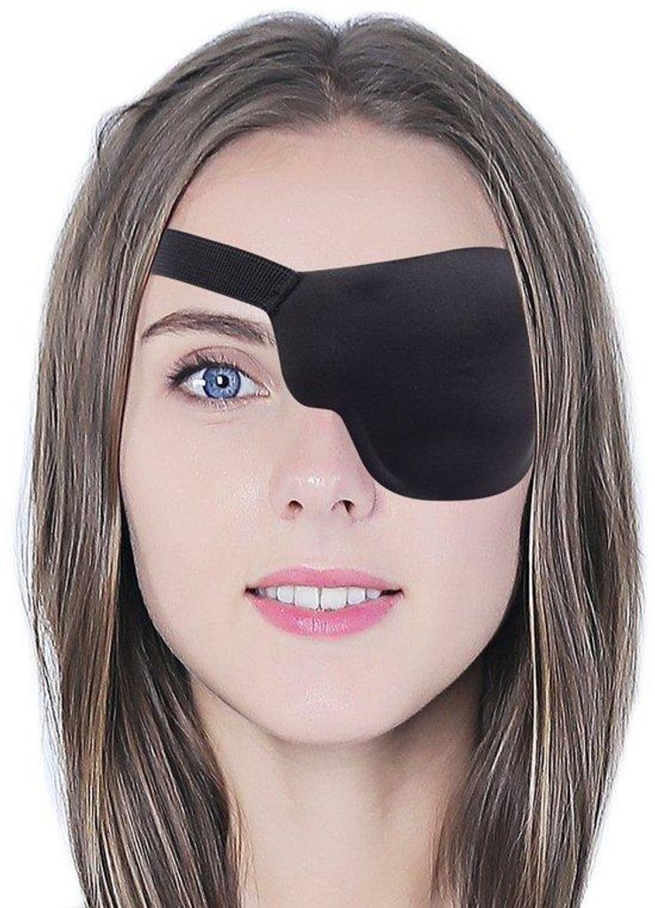 Postoperatief Ooglapje, 3D-Groef, Zwarte Bescherming, Verstelbare Bandjes, Amblyopie en Scheelzien.