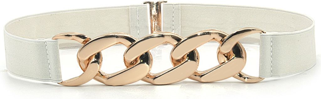 Taillengürtel Goldene polierte Metallkette Schnalle Elastisch Elegant Breiter Damen Kleid Hemd Mantel Gürtel Kleidungszubehör