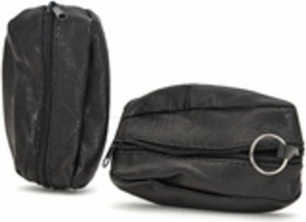 Schlüsseltaschen 2 Stück schwarz, Kleingeldtaschen mit 2 Reißverschlüsse