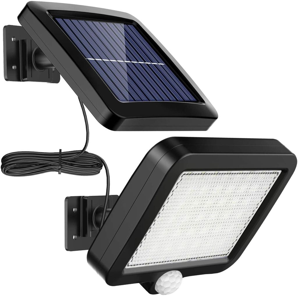 Solar LED Induktion Wandleuchte Bewegungssensor Draussen Garten Garage Lampe 