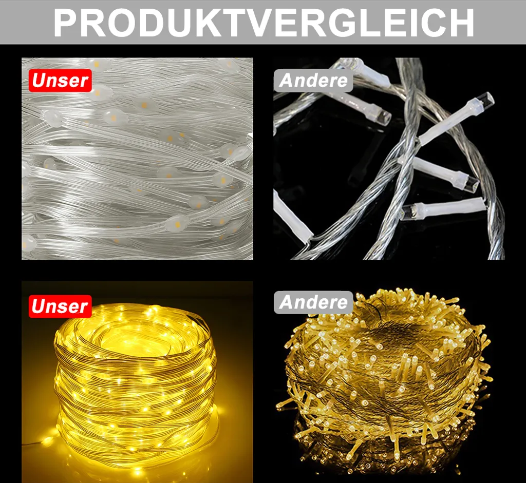 Catena luminosa con 20 lampadine a led decorazione per giardino 9,5 mt