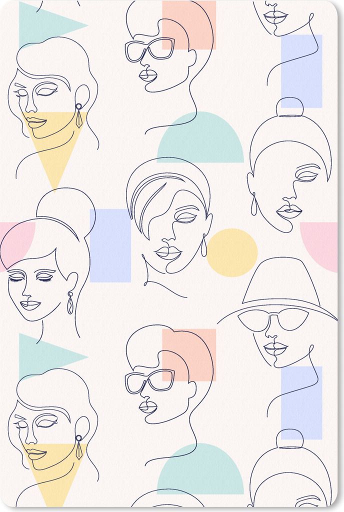 MuchoWow Mauspad Mousepad Mädchen - Frauen - Muster - Pastell - Mädchen - Kinder - Kind - Kind 40x60 cm - Mousepads - Maus Mat - Pad - Mausunte...