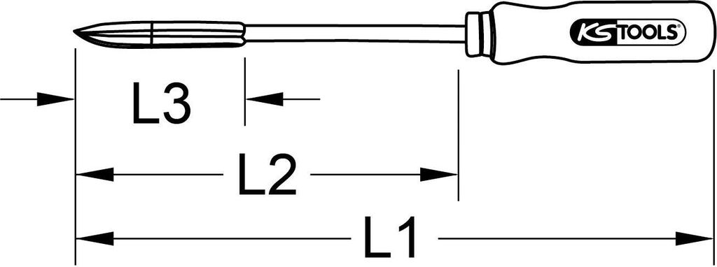 KS Tools Dreikant-Löffelschaber, 320mm, 150.3251