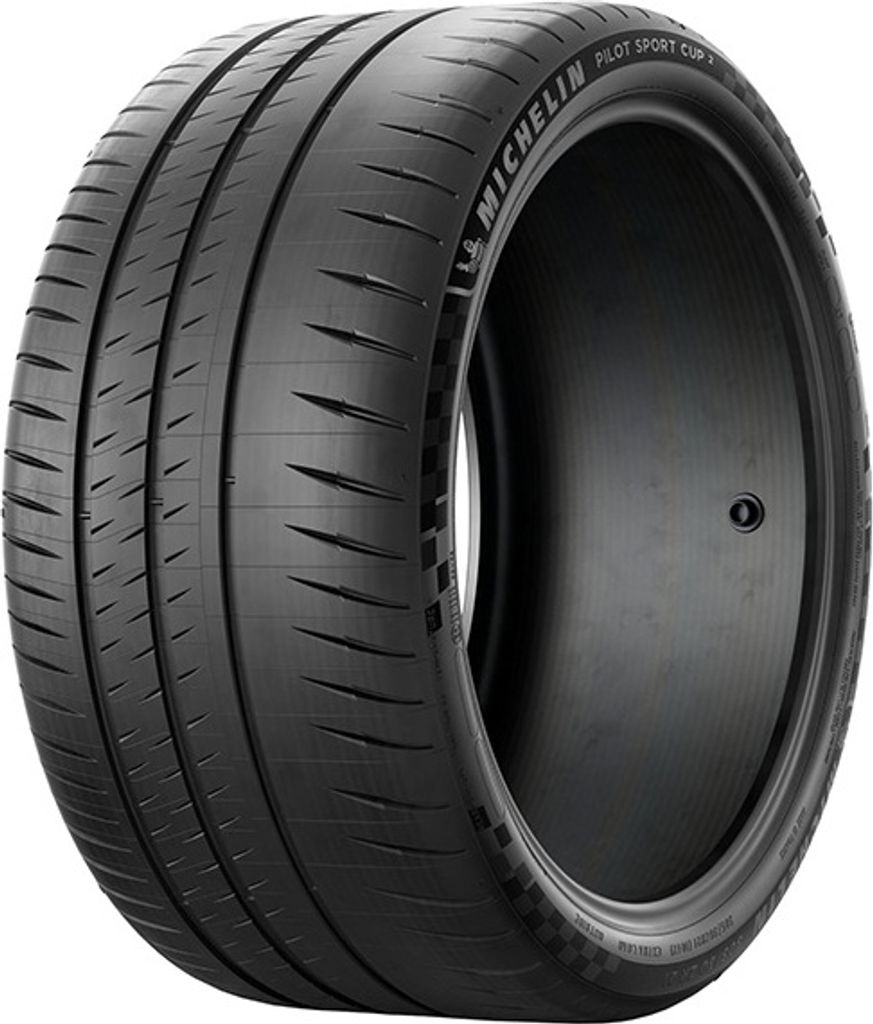 A studio shot of a single Michelin tire.