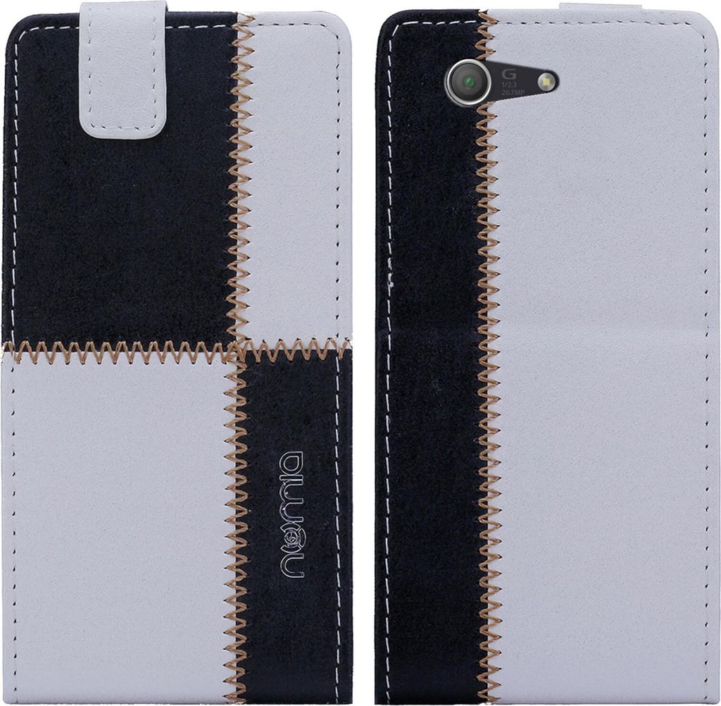 Sony Xperia Z3 Compact Numia Flipstyle Weiss-Schwarz