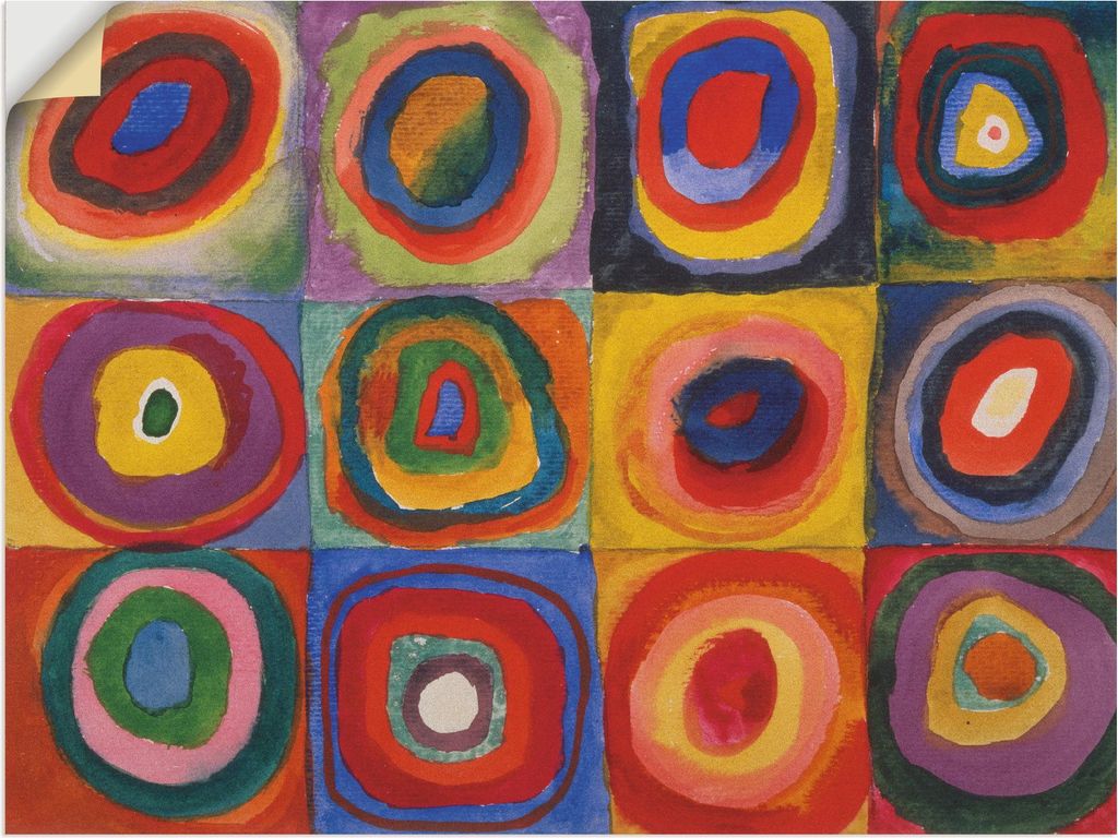 ARTland Wandbild, selbstklebend Quadrate und konzentrische Ringe. 1913 Größe: 60x45 cm