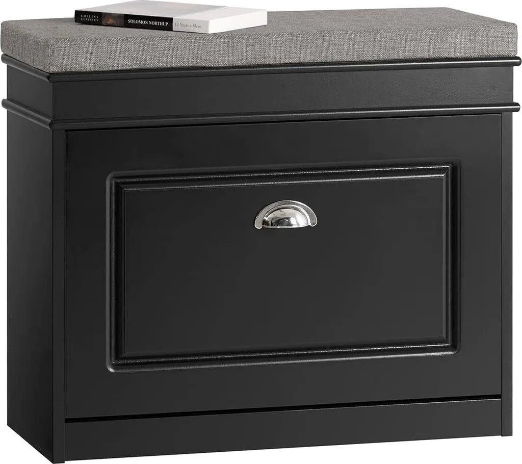 Banc d'Entrée pour Ranger les Chaussures et s'Asseoir Coloris Noir Mat