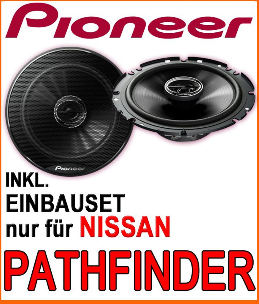 Lautsprecher - Pioneer TS-G1720F - 16,5cm 2-Wege 300 Watt Koax Einbauset passend für Nissan Pathfinder R51 - justSOUND
