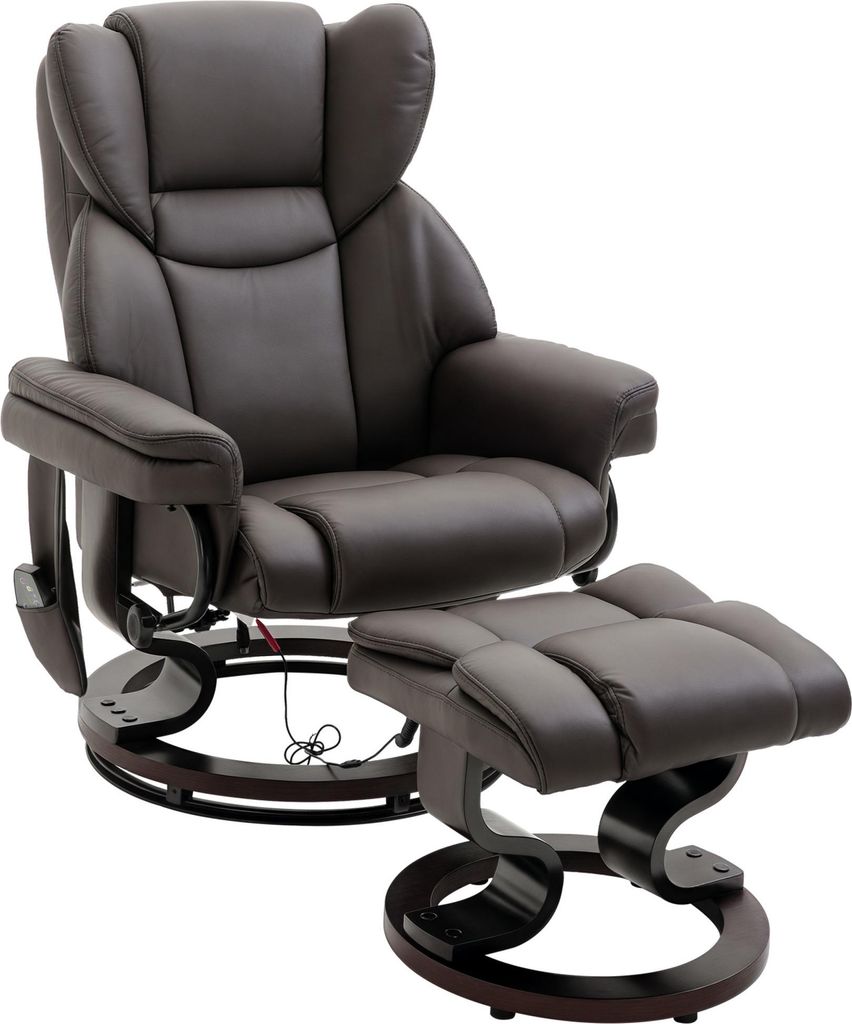 Relaxsessel mit Hocker. 360¡ãdrehbarer Fernsehsessel mit Massage. Liegefunktion. Massagesessel mit Seitentasche. Liegesessel. Kunstleder fš¹r W...