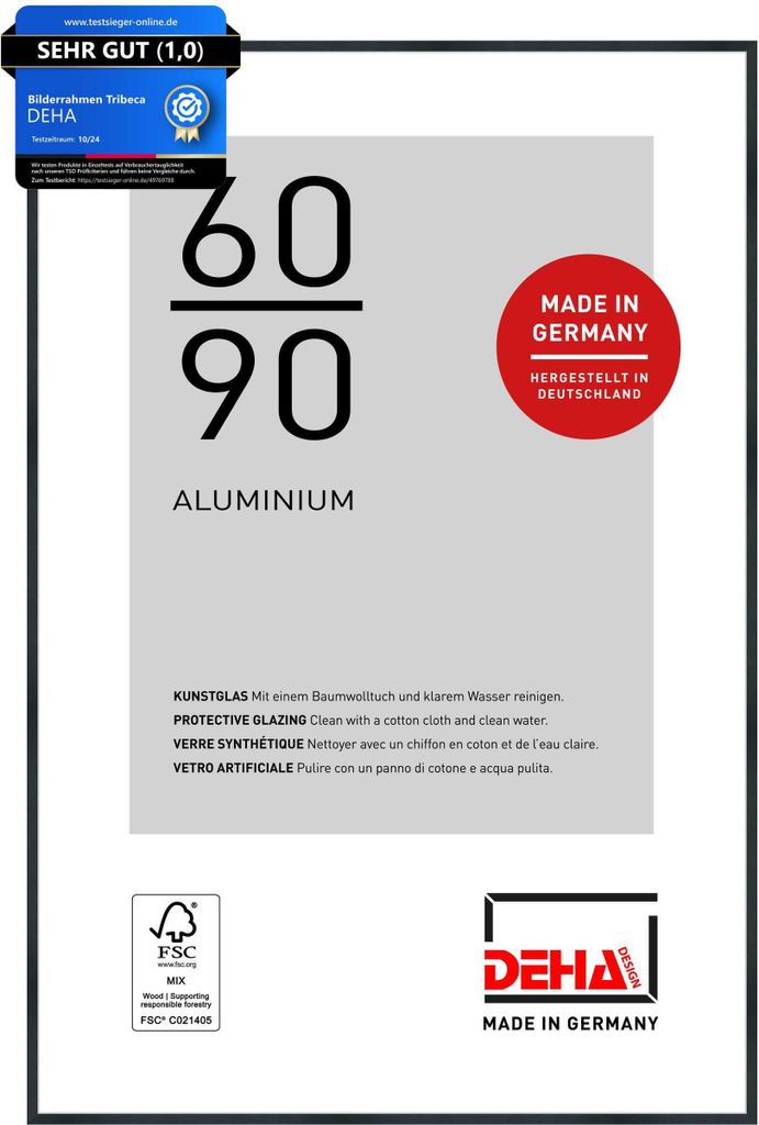 DEHA Design Aluminium Bilderrahmen Tribeca, 60x90 cm, Produktbild 