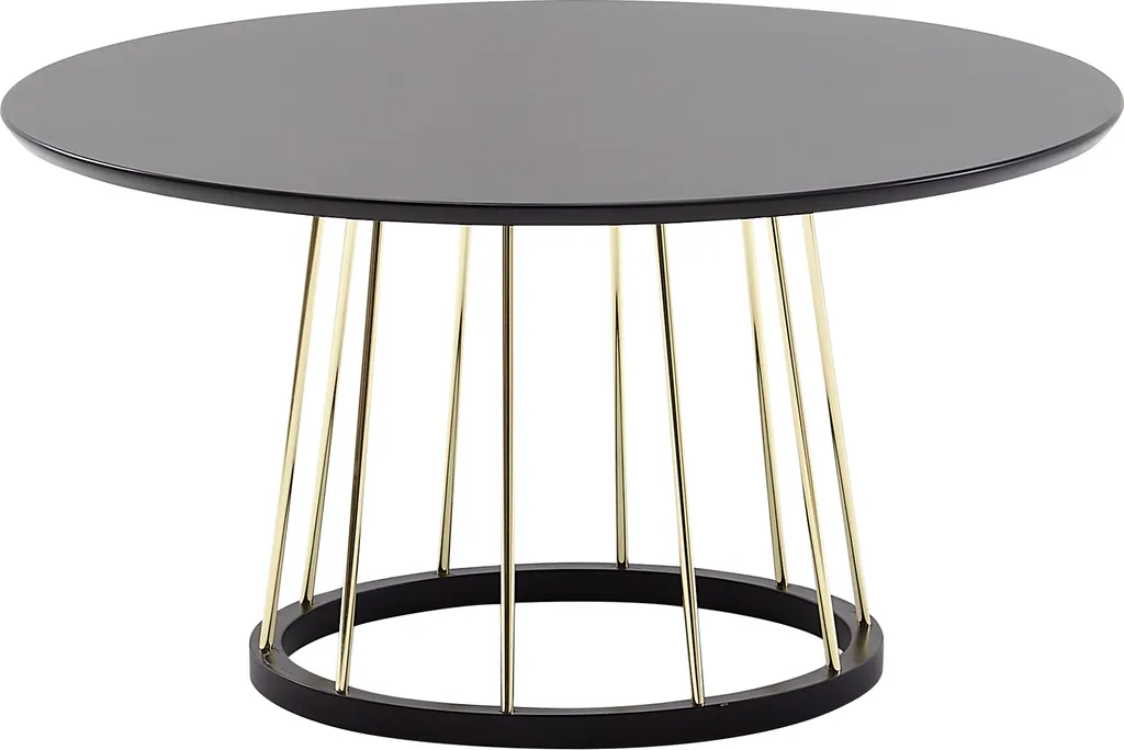 Table basse ronde de salon sans angle pointu table en métal noir - 6