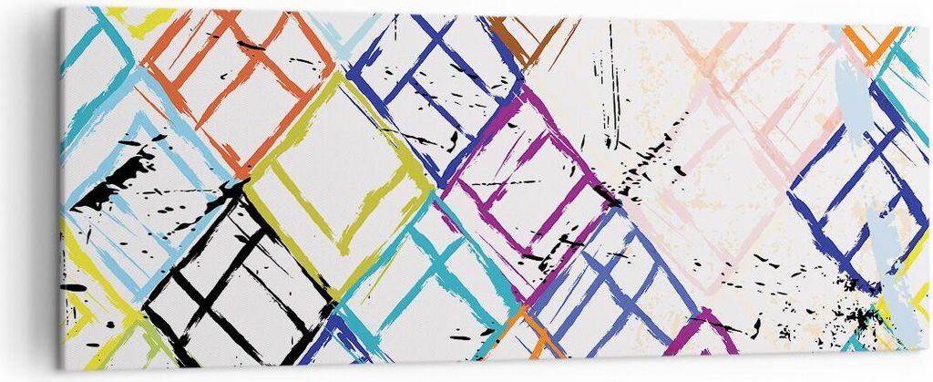 Bild auf Leinwand - Leinwandbild - Abstraktion modern - 140x50cm - Wand Bild - Wanddeko - Leinwanddruck - Bilder - Kunstdruck - Wanddekoration - Le...