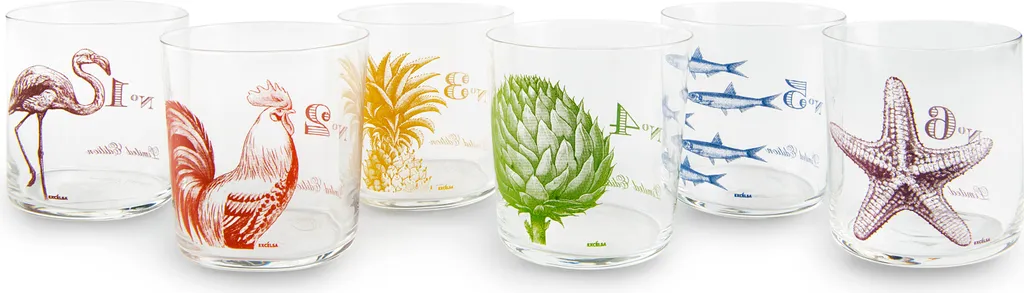 Set 6 Bicchieri Vetro Excelsa Faune&Flore 37cl - Qualità Premium