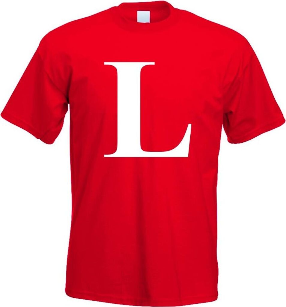 Kiwistar - T-Shirt - rot - Buchstabe L - Alphabet Motiv Bedruckt Funshirt Design Print - mit Motiv Bedruckt - Funshirt Design - Sport - Freizeit - ...