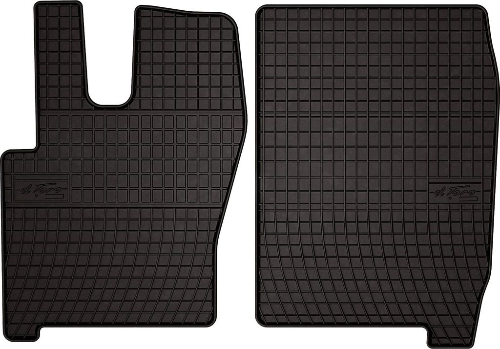 Gummifußmatten passend für Iveco Eurocargo II (Schwerlast 120, Bj. 2002-2008) – schwarz, passgenau, mit Befestigungen set 2 Stk. - Gummi-Autom...