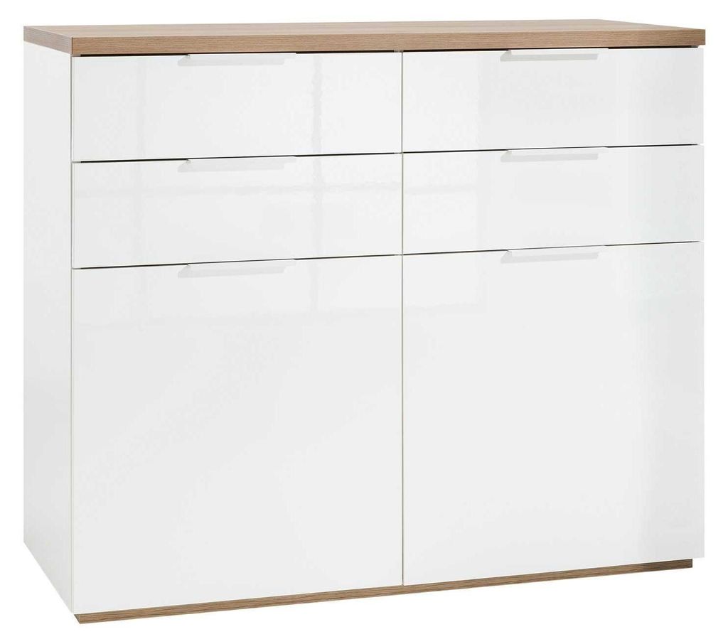 Kommode - 120 x 103 cm - 2 Türen - 4 Schubladen - Eiche Produktbild 