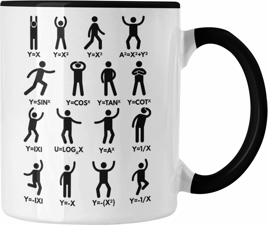 Trendation - Mathe Gleichungen Lustige Tasse Geschenk Mathelehrer Mathematik Spruch (Schwarz)