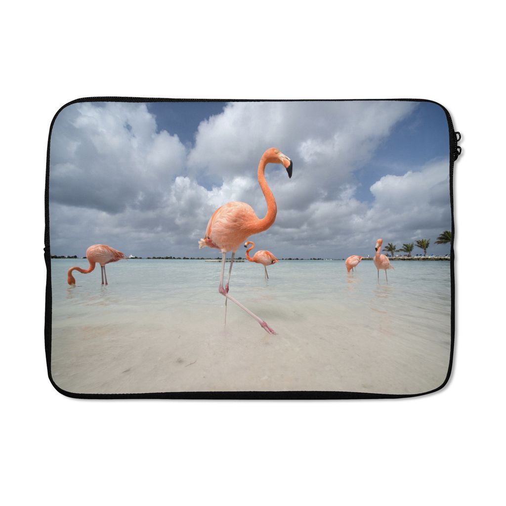 MuchoWow Laptop Hülle 14 ZollFlamingos auf einer Insel in Aruba Laptoptasche - Laptoptasche - Stoßsicher - Schutzhaube