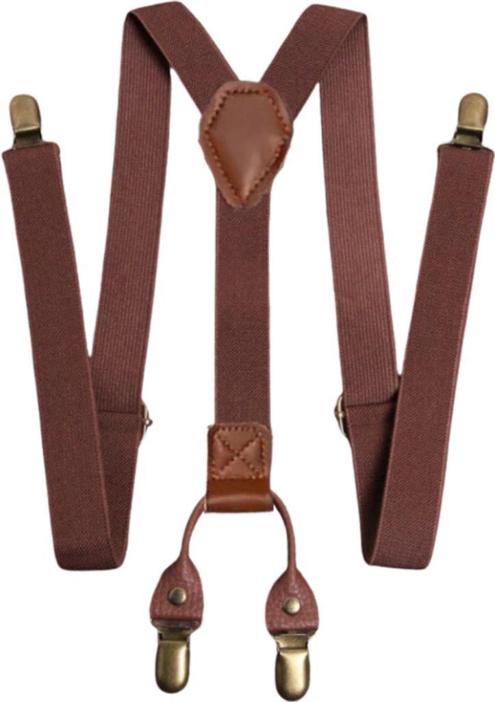Bretelle elastiche da uomo marroni, robuste ed eleganti per Immagine del prodotto 