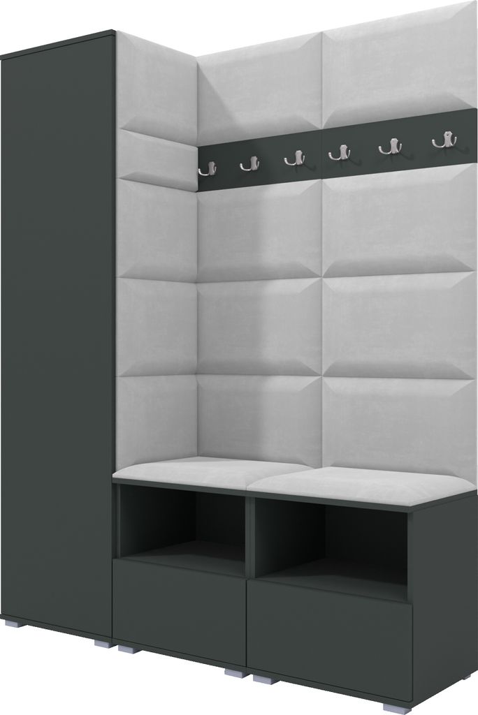 Garderoben-Set Nela II, Polstergarderobe mit zwei Produktbild 