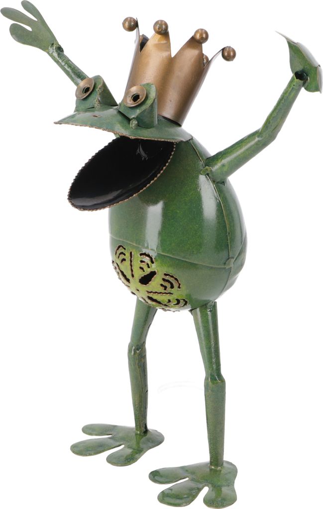 Deko Frosch aus Metall - Design 3, Grün, 27*25*12 cm, Dekoration Fürs Kinderzimmer