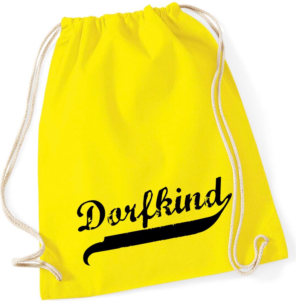 Huuraa Turnbeutel Dorfkind Vintage 12 Liter Yellow Baumwolle Rucksack Geschenkidee
