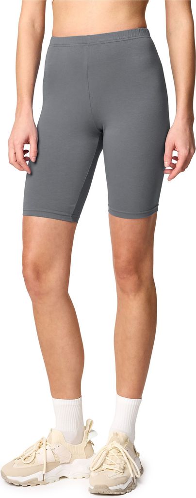 Merry Style Damen Kurze Leggings aus Baumwolle MS10-200 (Grau, XS)