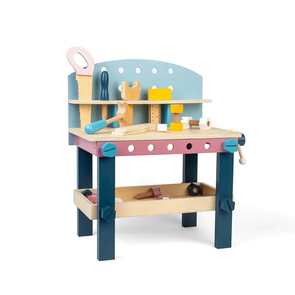 Établi pour enfants en bois robuste Bigjigs Toys équipé d'un étau mobile