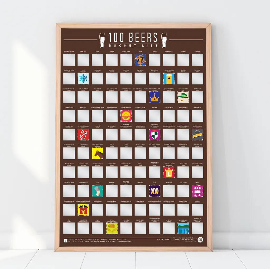 Poster 100 Bières à Gratter Liste Interactive Format A2 42 x 59 cm - 4