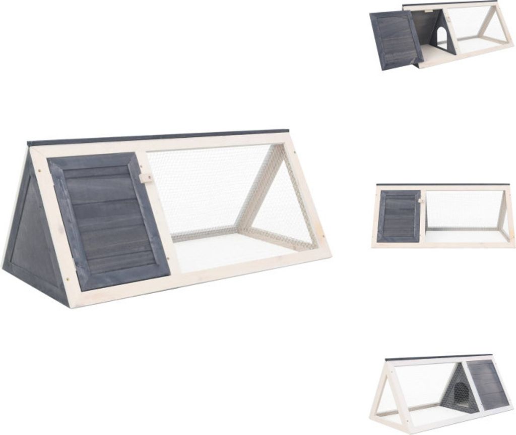 vidaXL Kleintier-/Kaninchenstall Grau Holz - Lebensräume & Gehege für Kleintiere