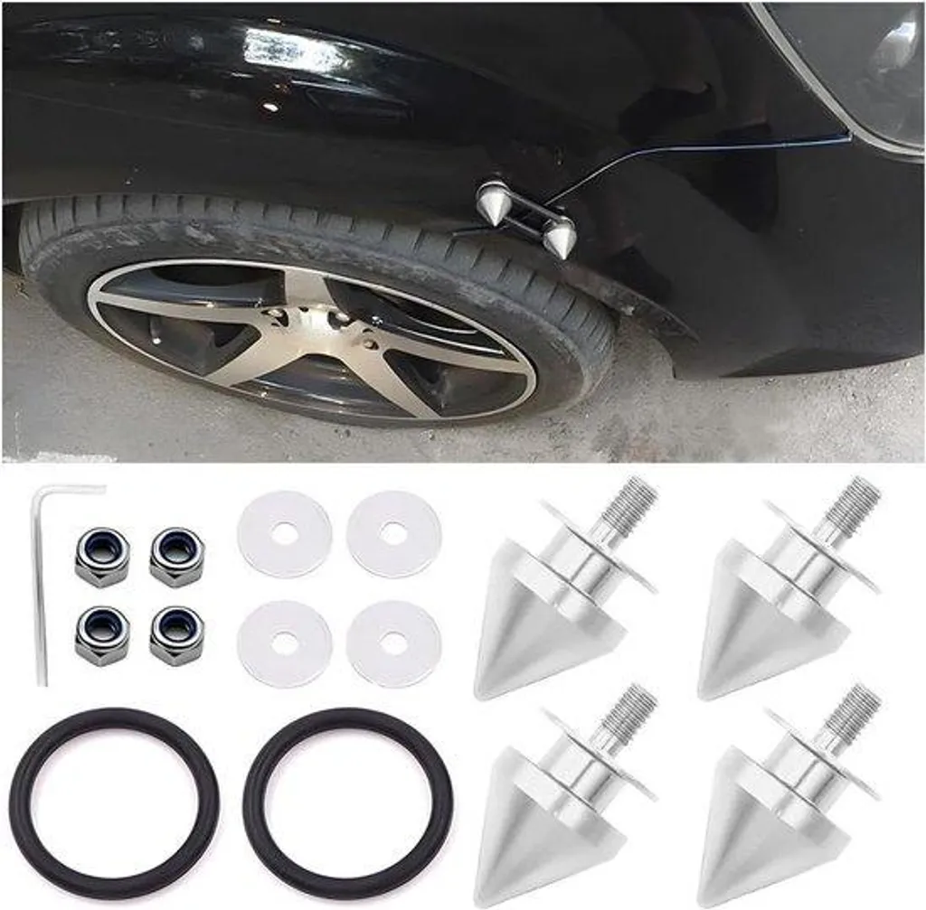 Kit fixation pare-chocs rapide argenté haute résistance pour voiture