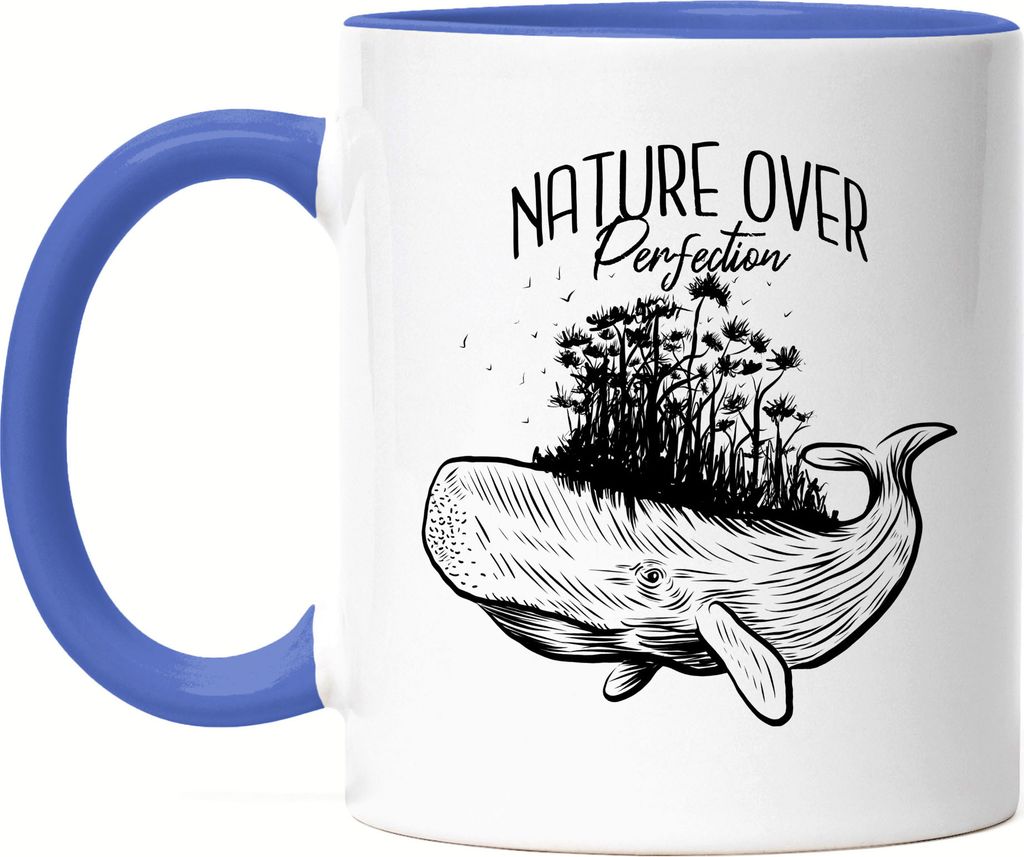 Nature Over Protection Tasse Blau Blauwal Wal Pottwal Meer Sea Ocean